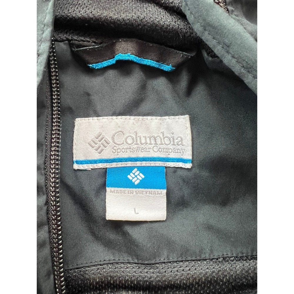 Columbia Womens Black Hooded Rain Jacket Mesh Lined Windbreaker Full Zip Outdoor - Picture 2 of 7
